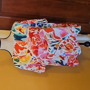 CHICO'S BLOUSE TOP SHIRT LIGHTWEIGHT SHORTSLEEVE 16/18P COLORFUL